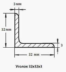 Уголок 32х32х3