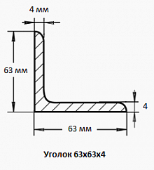 Уголок 63х63х4