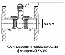 Кран шаровый нержавеющий фланцевый Ду 80