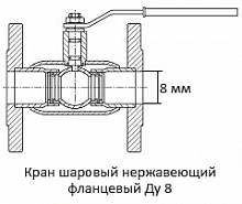 Кран шаровый нержавеющий фланцевый Ду 8