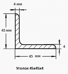 Уголок 45х45х4